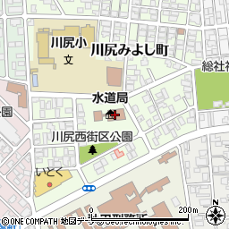秋田市役所　上下水道局総務課周辺の地図