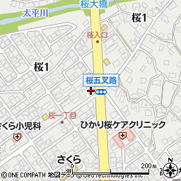 秋田県秋田市桜1丁目9-21周辺の地図