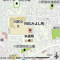 秋田市　川尻児童センター周辺の地図