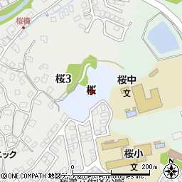 秋田県秋田市下北手桜桜周辺の地図