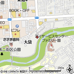 秋田県秋田市広面大袋周辺の地図