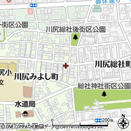 秋田川尻郵便局周辺の地図