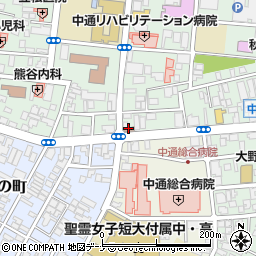 秋田中通六郵便局 ＡＴＭ周辺の地図