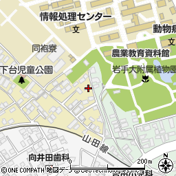 岩手県盛岡市西下台町1-38周辺の地図