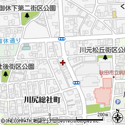 秋田県秋田市川尻総社町6-2周辺の地図