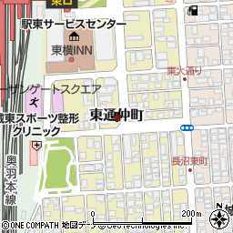 秋田県秋田市東通仲町周辺の地図