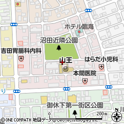 秋田県秋田市山王中園町周辺の地図