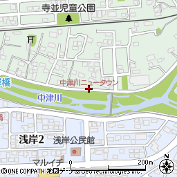 中津川ニュータウン周辺の地図