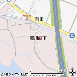 秋田県秋田市下北手柳館賀川潟下周辺の地図