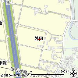 岩手県盛岡市平賀新田外田周辺の地図