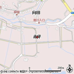 秋田県秋田市下北手柳館（赤平）周辺の地図