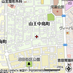 秋田県秋田市山王中島町周辺の地図