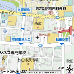 秋田市役所　委員会・公社・団体等駐車場公社周辺の地図