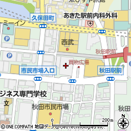 秋田市公営駐車場周辺の地図