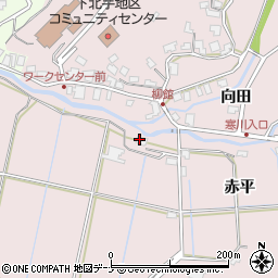 秋田県秋田市下北手柳館赤平72周辺の地図