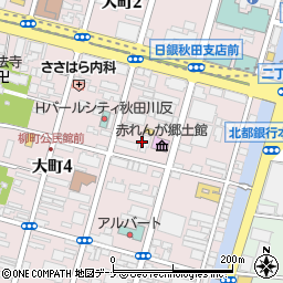 秋田市役所観光文化スポーツ部　赤れんが郷土館周辺の地図