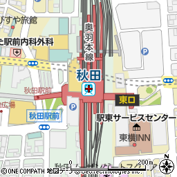 秋田中央警察署駅前交番周辺の地図