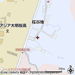 秋田県秋田市下北手桜桜谷地周辺の地図