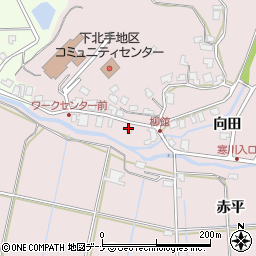 秋田県秋田市下北手柳館前田面114-5周辺の地図