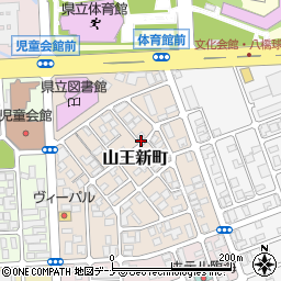 秋田県秋田市山王新町周辺の地図