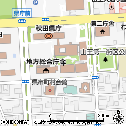 秋田県秋田市山王周辺の地図