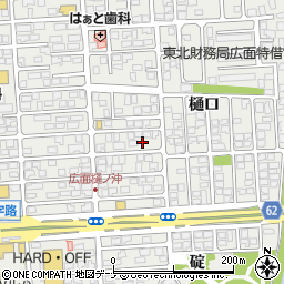 秋田県秋田市広面樋口周辺の地図