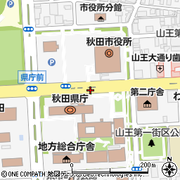 秋田市役所周辺の地図