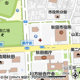 秋田市役所福祉保健部　長寿福祉課・地域包括ケア担当・在宅サービス担当周辺の地図