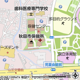 秋田市役所福祉保健部　長寿福祉課・八橋地域包括支援センター社協周辺の地図