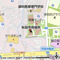 秋田市保健所　保健予防課・保健センター周辺の地図