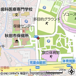 秋田市保健所・サンライフ﻿秋田前周辺の地図