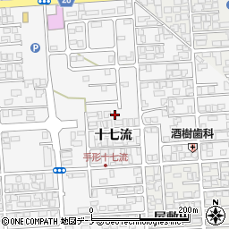 秋田県秋田市手形（十七流）周辺の地図
