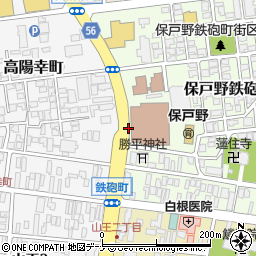 秋田中央郵便局前周辺の地図