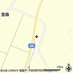 秋田県秋田市河辺岩見萱森中谷地周辺の地図