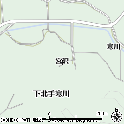 秋田県秋田市下北手寒川宮沢周辺の地図