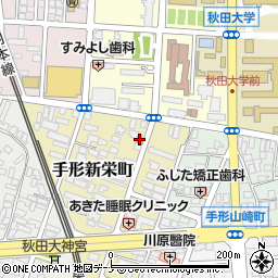 秋田手形郵便局 ＡＴＭ周辺の地図