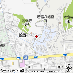 秋田県秋田市手形（蛇野）周辺の地図