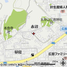 秋田県秋田市広面赤沼周辺の地図