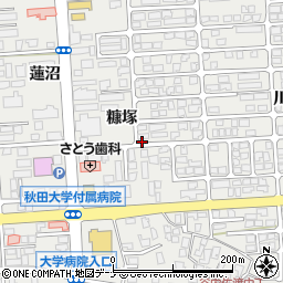 秋田県秋田市広面糠塚周辺の地図