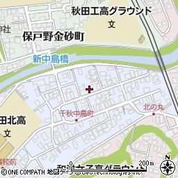 秋田県秋田市千秋中島町周辺の地図
