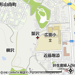 秋田県秋田市広面蟹沢周辺の地図