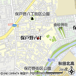 秋田県秋田市保戸野八丁周辺の地図