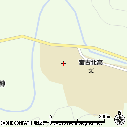 岩手県宮古市田老八幡水神周辺の地図
