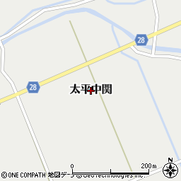 秋田県秋田市太平中関周辺の地図