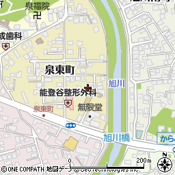 秋田県秋田市泉東町周辺の地図