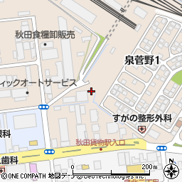 秋田運送株式会社　倉庫事業所周辺の地図