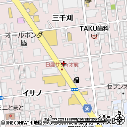 ファミリーマート秋田寺内イサノ店周辺の地図
