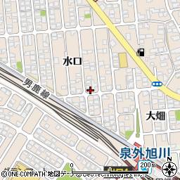 秋田県秋田市外旭川水口128-5周辺の地図