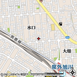 秋田県秋田市外旭川水口128-4周辺の地図
