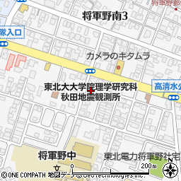 東北大学大学院理学研究科　地震噴火予知研究観測センター秋田地震観測所周辺の地図